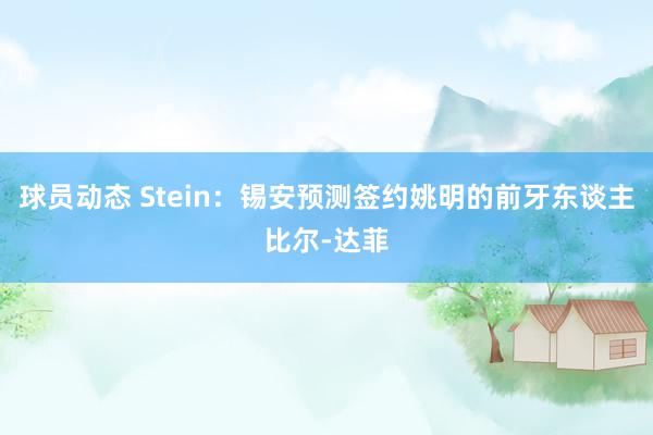 球员动态 Stein：锡安预测签约姚明的前牙东谈主比尔-达菲