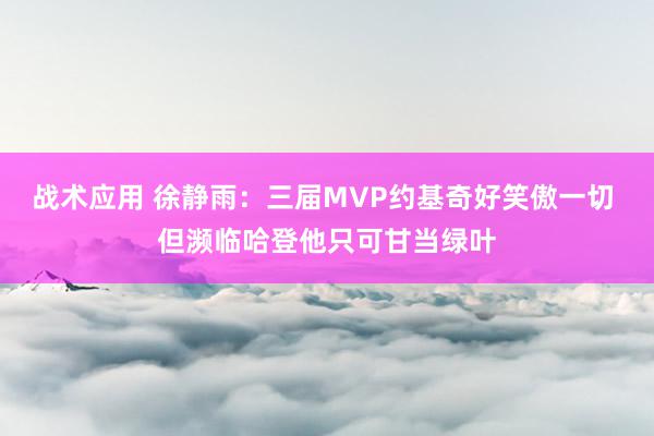 战术应用 徐静雨：三届MVP约基奇好笑傲一切 但濒临哈登他只可甘当绿叶