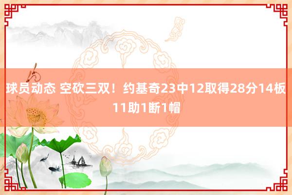 球员动态 空砍三双！约基奇23中12取得28分14板11助1断1帽