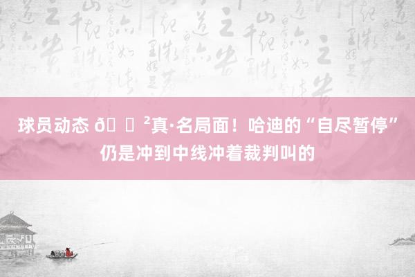 球员动态 😲真·名局面！哈迪的“自尽暂停”仍是冲到中线冲着裁判叫的