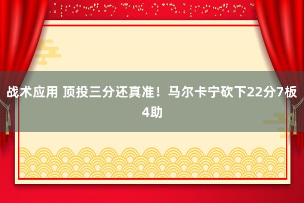 战术应用 顶投三分还真准！马尔卡宁砍下22分7板4助