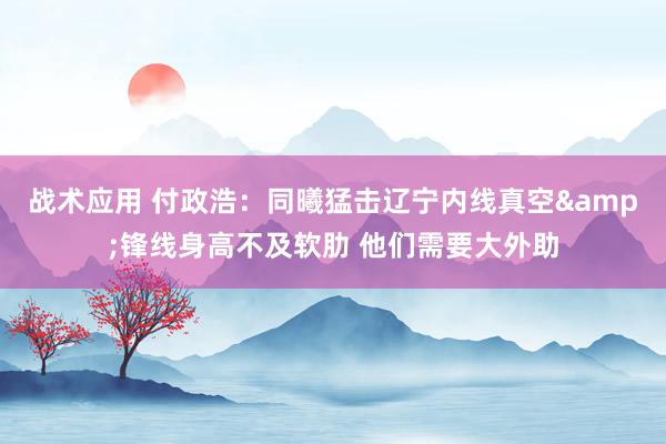 战术应用 付政浩：同曦猛击辽宁内线真空&锋线身高不及软肋 他们需要大外助