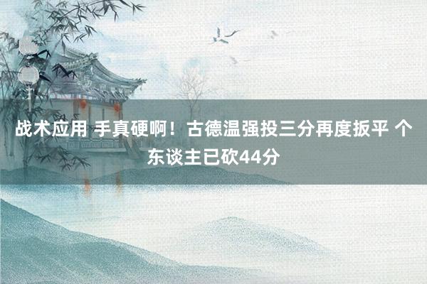 战术应用 手真硬啊！古德温强投三分再度扳平 个东谈主已砍44分