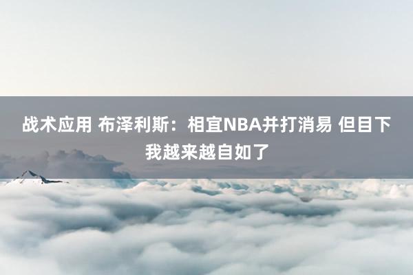 战术应用 布泽利斯：相宜NBA并打消易 但目下我越来越自如了