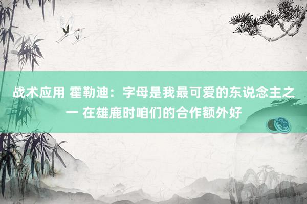 战术应用 霍勒迪：字母是我最可爱的东说念主之一 在雄鹿时咱们的合作额外好