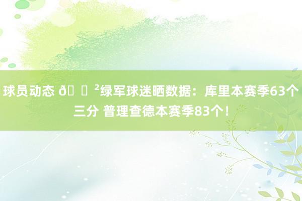 球员动态 😲绿军球迷晒数据：库里本赛季63个三分 普理查德本赛季83个！