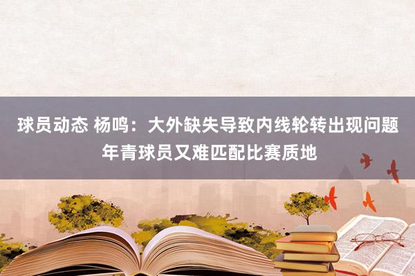 球员动态 杨鸣：大外缺失导致内线轮转出现问题 年青球员又难匹配比赛质地