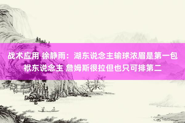 战术应用 徐静雨：湖东说念主输球浓眉是第一包袱东说念主 詹姆斯很拉但也只可排第二