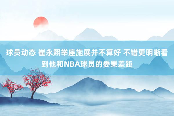 球员动态 崔永熙举座施展并不算好 不错更明晰看到他和NBA球员的委果差距