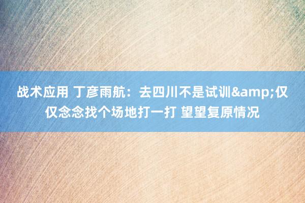 战术应用 丁彦雨航：去四川不是试训&仅仅念念找个场地打一打 望望复原情况