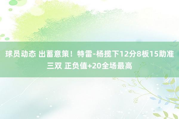 球员动态 出蓄意策！特雷-杨揽下12分8板15助准三双 正负值+20全场最高