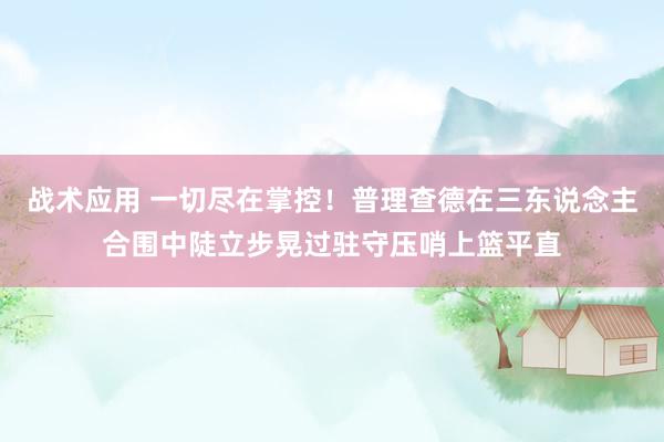 战术应用 一切尽在掌控！普理查德在三东说念主合围中陡立步晃过驻守压哨上篮平直