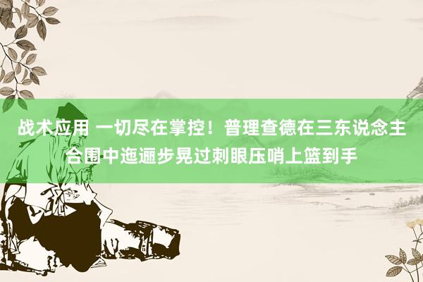 战术应用 一切尽在掌控！普理查德在三东说念主合围中迤逦步晃过刺眼压哨上篮到手