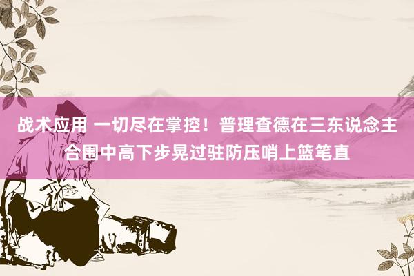 战术应用 一切尽在掌控！普理查德在三东说念主合围中高下步晃过驻防压哨上篮笔直