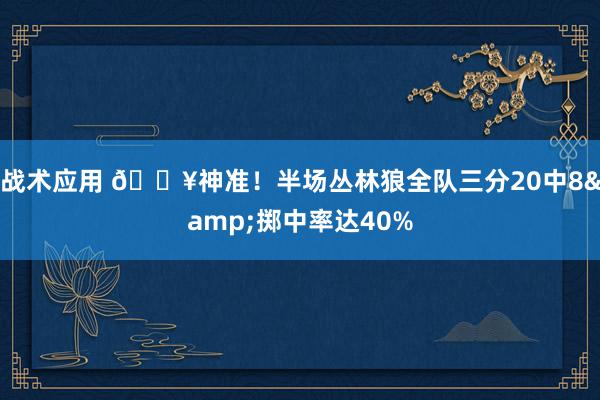 战术应用 🔥神准！半场丛林狼全队三分20中8&掷中率达40%