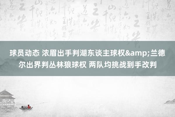 球员动态 浓眉出手判湖东谈主球权&兰德尔出界判丛林狼球权 两队均挑战到手改判