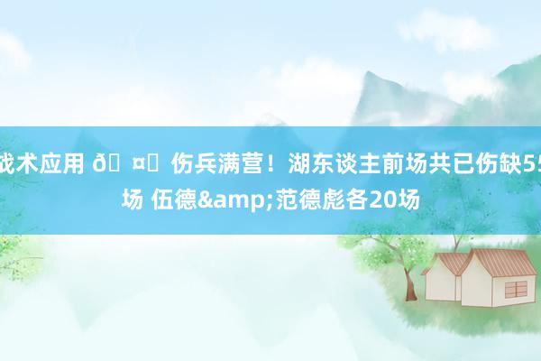 战术应用 🤕伤兵满营！湖东谈主前场共已伤缺55场 伍德&范德彪各20场