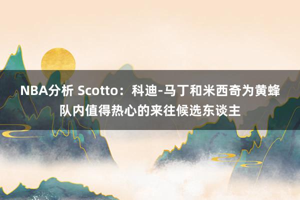 NBA分析 Scotto：科迪-马丁和米西奇为黄蜂队内值得热心的来往候选东谈主